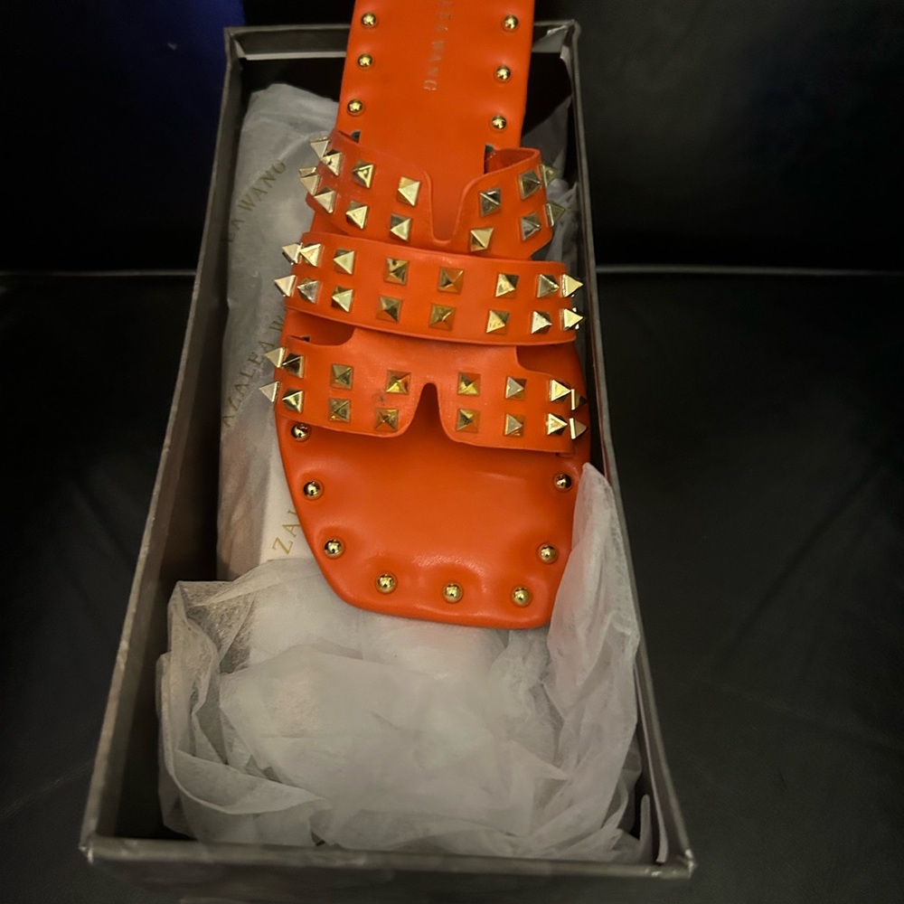 Orange Studded Sandals